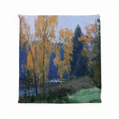 Autumn On The Msta River Square Cushion