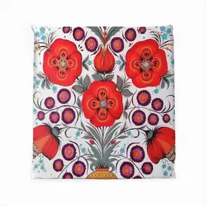 Poppy Flowers In A Pot Square Cushion