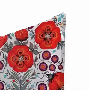 Poppy Flowers In A Pot Square Cushion