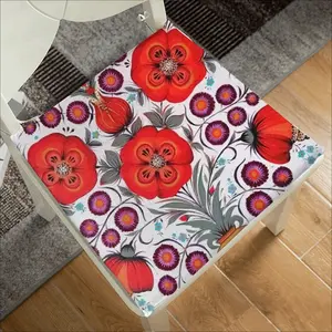 Poppy Flowers In A Pot Square Cushion