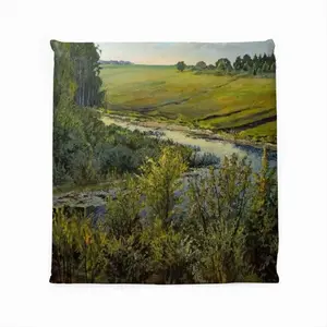 Country Landscape Realism Square Cushion