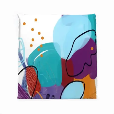 Orange Joy And Cerulean Skies Square Cushion