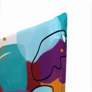 Orange Joy And Cerulean Skies Square Cushion