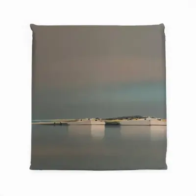 Light Blue Lagoon With Two Boats Square Cushion