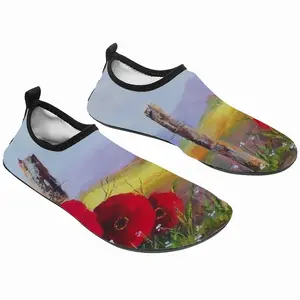 Men Fence Poppies Diving Beach Shoes