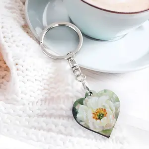 White Peony Key Ring