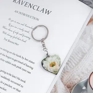 White Peony Key Ring