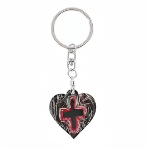 Black Cross Key Ring