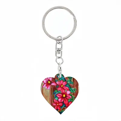 Climatis On Fence Key Ring