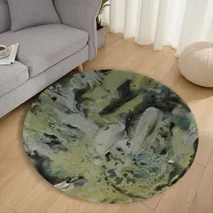 Yellow Mist Flannel Mats Carpet (Round)