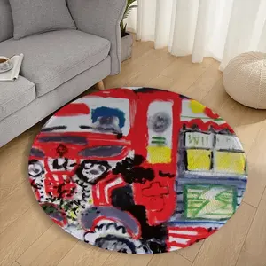 Lisbon Tuk-Tuk Flannel Mats Carpet (Round)