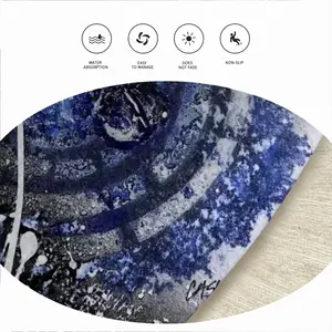 Basic Indigo Flannel Mats Carpet (Round)