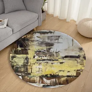 Beach And Rocks Flannel Mats Carpet (Round)