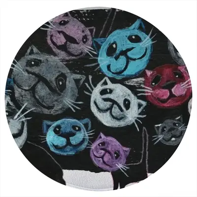 Cats Flannel Mats Carpet (Round)