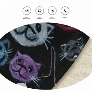 Cats Flannel Mats Carpet (Round)