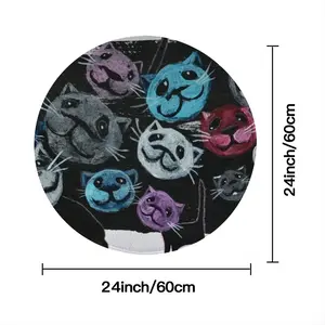 Cats Flannel Mats Carpet (Round)