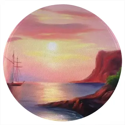 Red Sea Sunset Flannel Mats Carpet (Round)