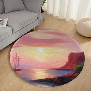 Red Sea Sunset Flannel Mats Carpet (Round)