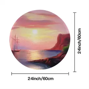 Red Sea Sunset Flannel Mats Carpet (Round)