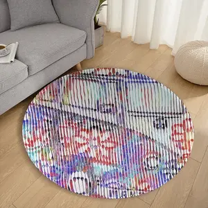 The Combi Of Peace And Love Flannel Mats Carpet (Round)