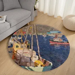 Boats Flannel Mats Carpet (Round)