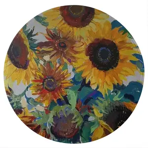 The Sunflowers Flannel Mats Carpet (Round)