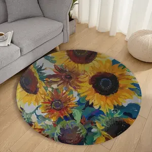 The Sunflowers Flannel Mats Carpet (Round)