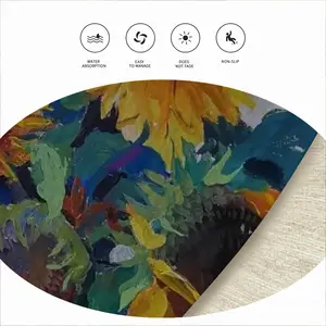 The Sunflowers Flannel Mats Carpet (Round)