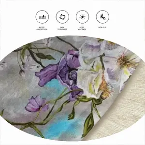 Spring Prints Flannel Mats Carpet (Round)