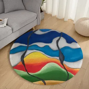 Lines Flannel Mats Carpet (Round)