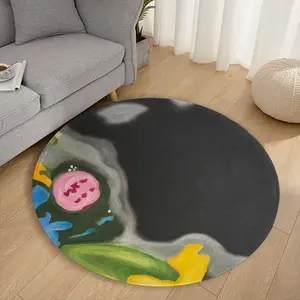 Floral Night Flannel Mats Carpet (Round)