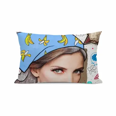 Banana Girl - Sexy Fashion Folk Women Blue Polyester Pillow (Rectangle, Multi-Size)