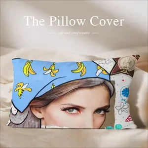 Banana Girl - Sexy Fashion Folk Women Blue Polyester Pillow (Rectangle, Multi-Size)