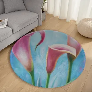 Calla Lilies Flannel Mats Carpet (Round)