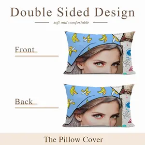 Banana Girl - Sexy Fashion Folk Women Blue Polyester Pillow (Rectangle, Multi-Size)