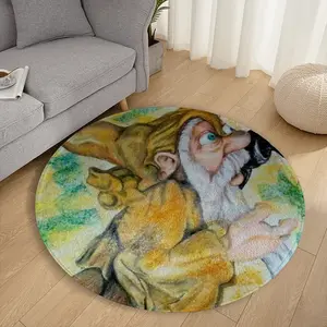 Ochre Wizard Flannel Mats Carpet (Round)