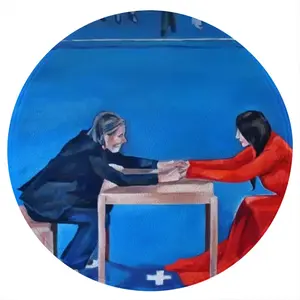 True Story Marina Abramovich And Ulay Flannel Mats Carpet (Round)