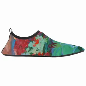 Men A Large Bouquet With Lilies Diving Beach Shoes