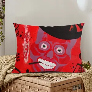 Buenos Dias Amigo - Red Skull Dead Halloween Mexico Muertos Calavera Catrina Polyester Pillow (Rectangle, Multi-Size)