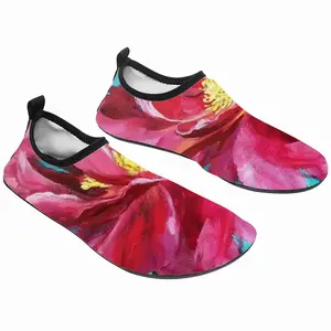 Men Bright Pink Peony Flower Acrylic Diving Beach Shoes