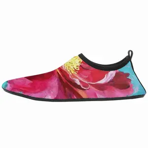 Men Bright Pink Peony Flower Acrylic Diving Beach Shoes