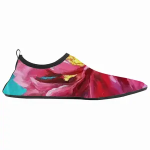 Men Bright Pink Peony Flower Acrylic Diving Beach Shoes