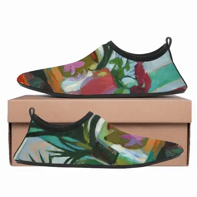 Men A Large Window Sill With Flowers Diving Beach Shoes