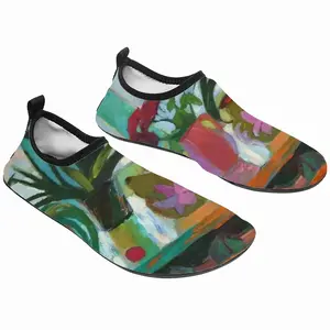 Men A Large Window Sill With Flowers Diving Beach Shoes