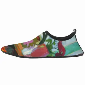 Men A Large Window Sill With Flowers Diving Beach Shoes