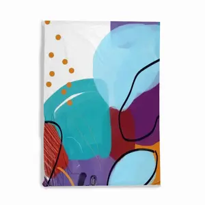 Orange Joy And Cerulean Skies Microfiber Blanket