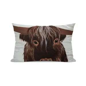 Bull - Red Bull Taurus Animals Buffalo Wild Polyester Pillow (Rectangle, Multi-Size)