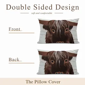 Bull - Red Bull Taurus Animals Buffalo Wild Polyester Pillow (Rectangle, Multi-Size)