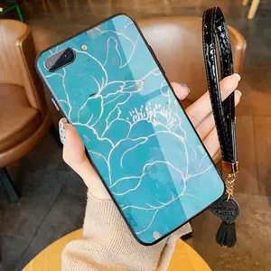 Turquoise Peony OPPO A5-A3S Phone Case