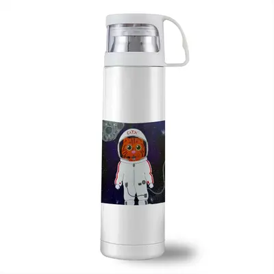 Cat X Cat Space X Galaxy Astronaut Astronomy Animals Thermos Cup (17oz/500ml)